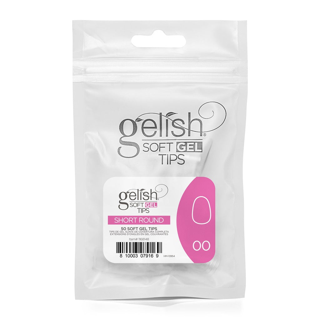 Gelish Soft Gel Tips Short Round Size 00 50 Pack Refill
