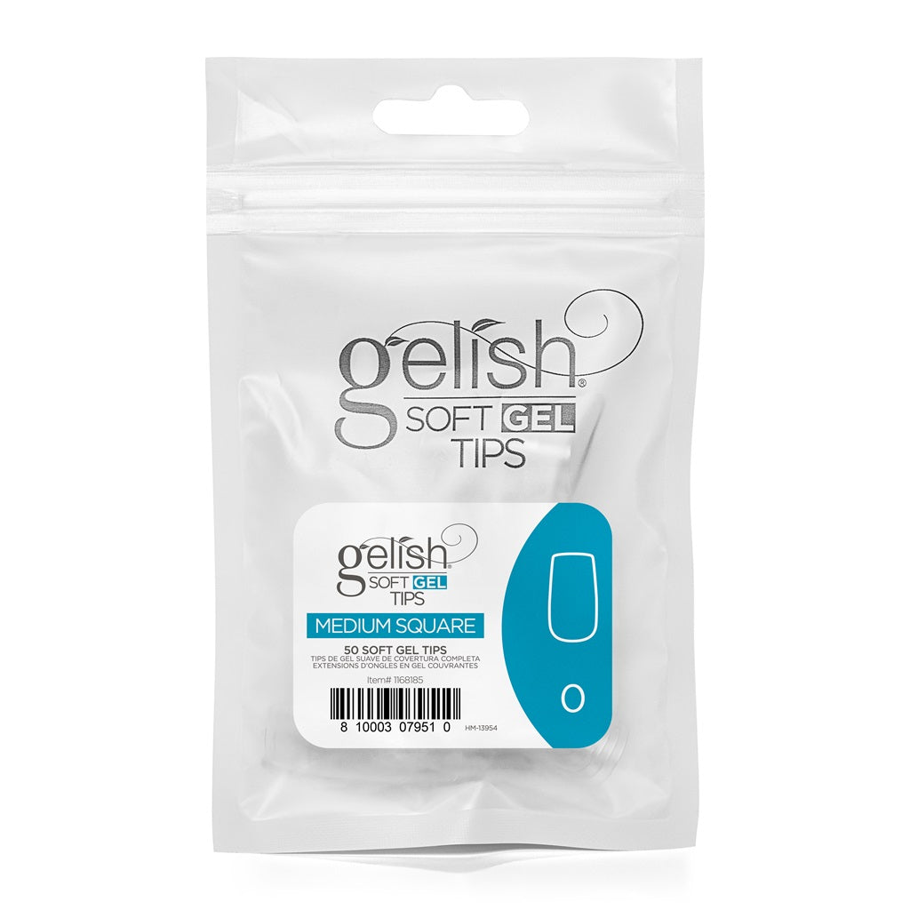 Gelish Soft Gel Tips Medium Square Size 0 50 Pack Refill