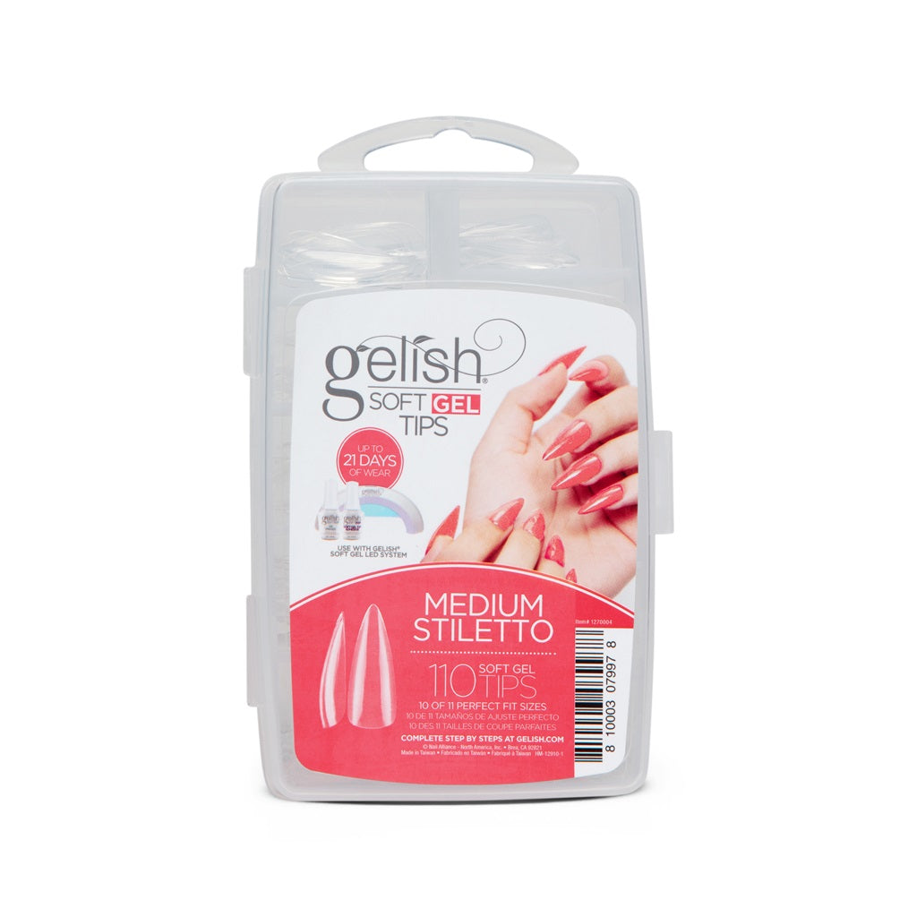 Gelish Soft Gel Tips Medium Stiletto 110 Pack