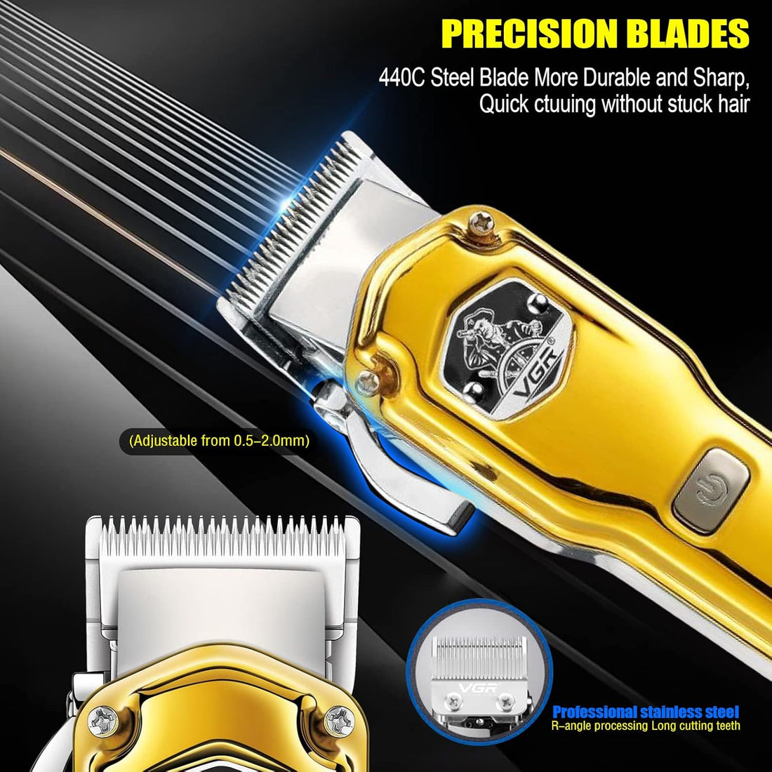 NBHS Cordless Affordable Hair Clippers LED Display Waterproof USB Rechargeable