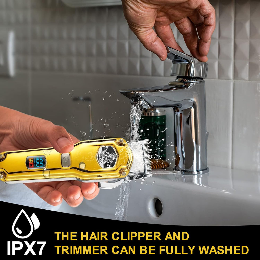 NBHS Cordless Affordable Hair Clippers LED Display Waterproof USB Rechargeable