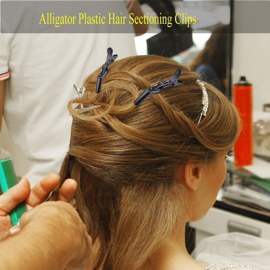 Alligator Hair Clips – 6 Pack Black Salon Clips for Styling & Sectioning