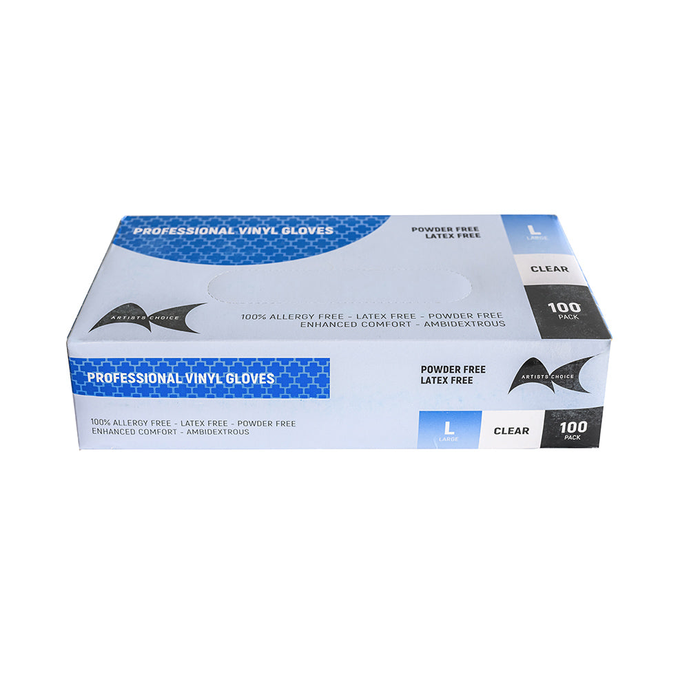 Artists Choice Vinyl Gloves Powder Free, Large