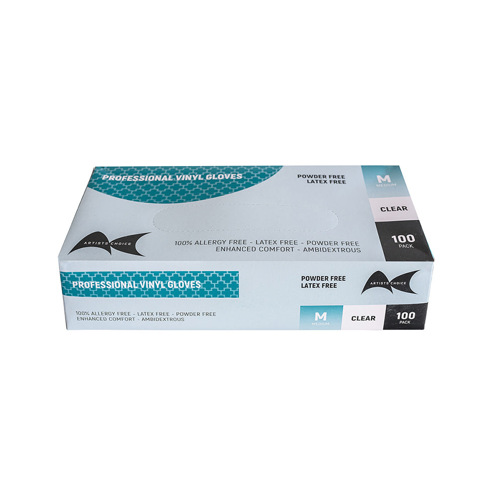 Artists Choice Vinyl Gloves Powder Free, Medium