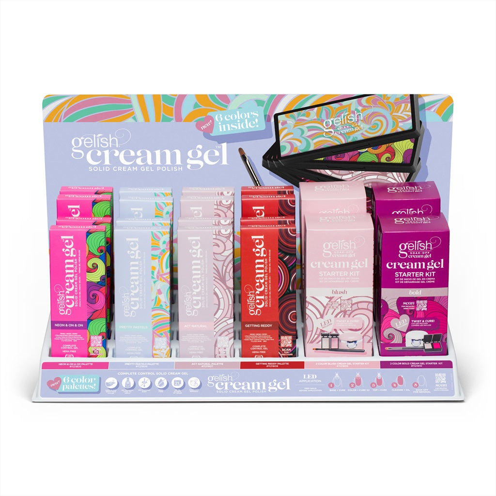 Gelish Cream Gel Salon Set Up Kit with Display