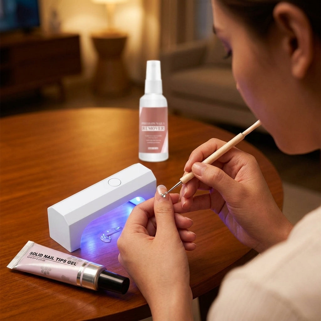 3-in-1 Gel Nail Glue Kit with UV Lamp, image 2 of 2