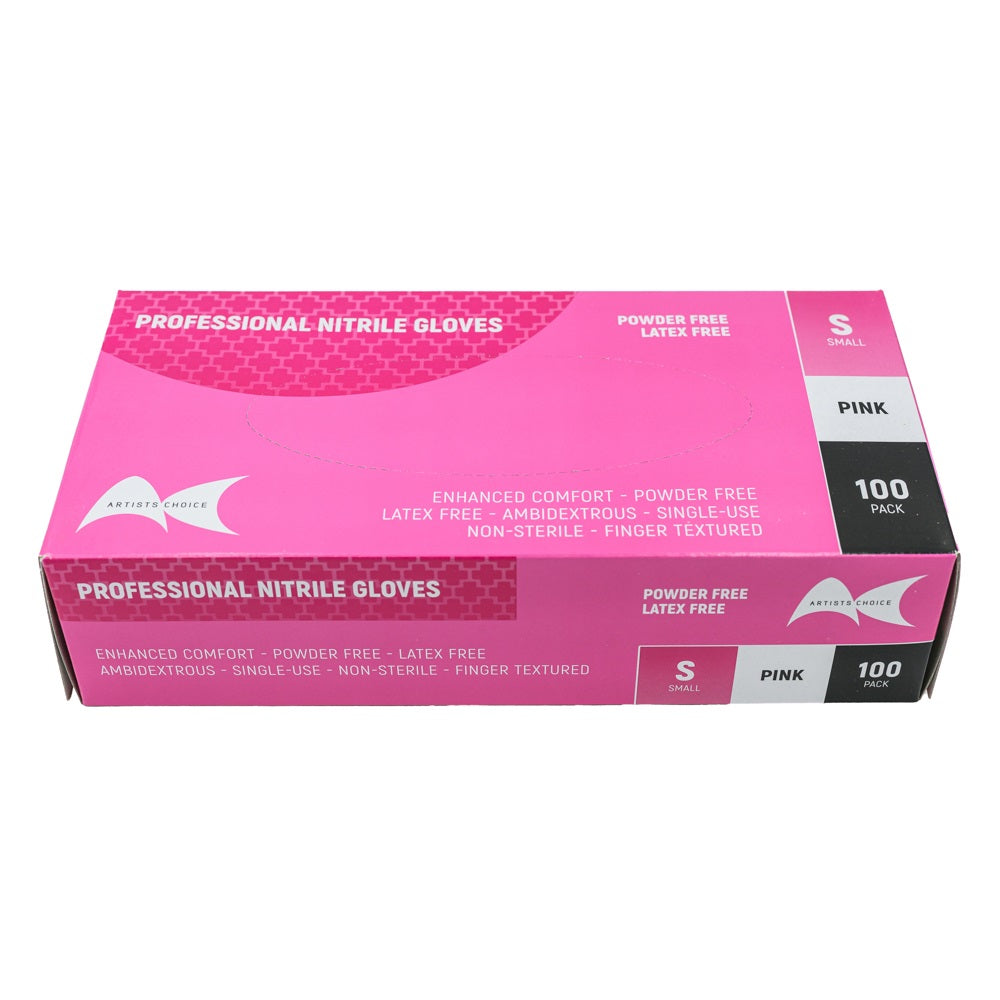 Artists Choice Pink Nitrile Gloves, Small