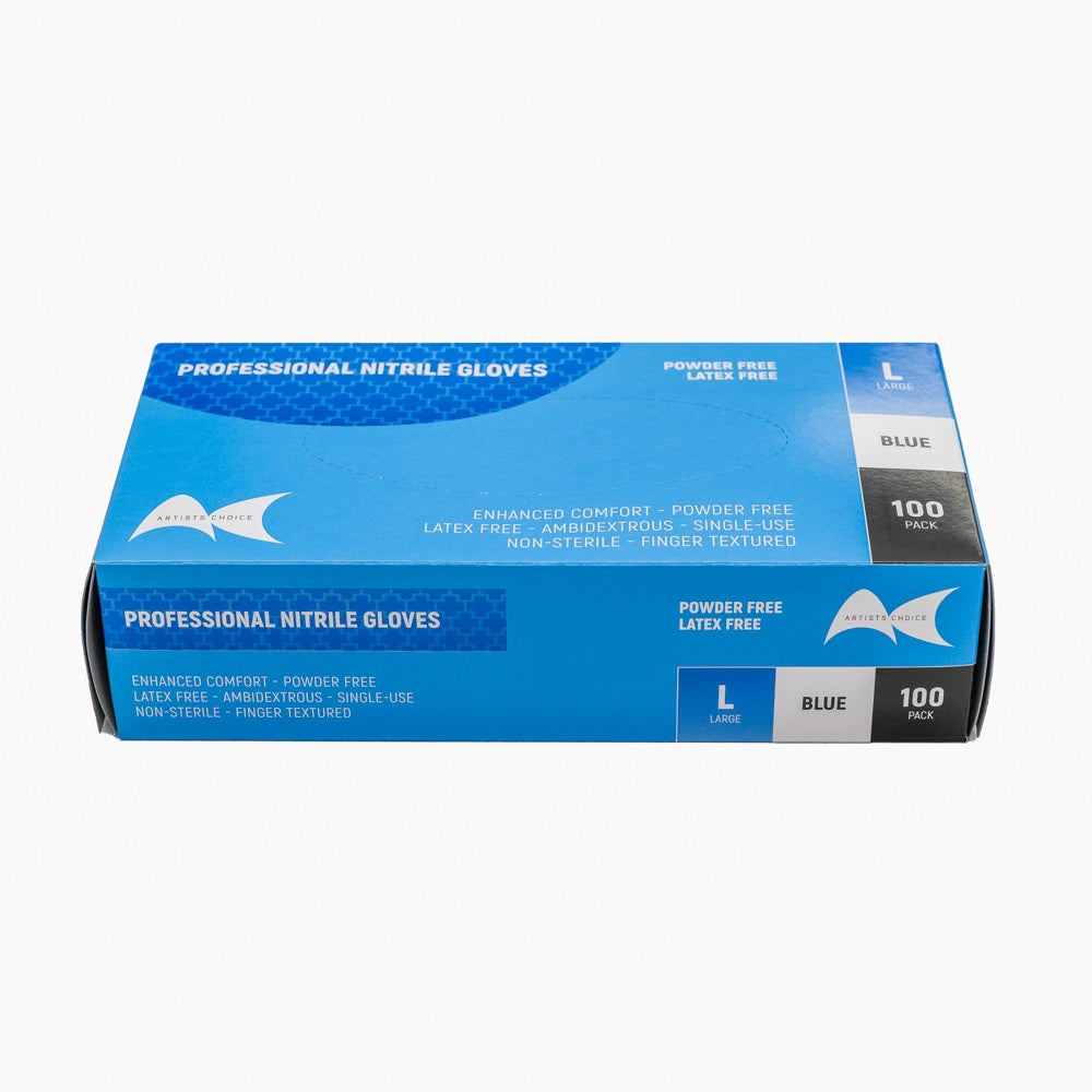 Artists Choice Blue Nitrile Gloves, Large