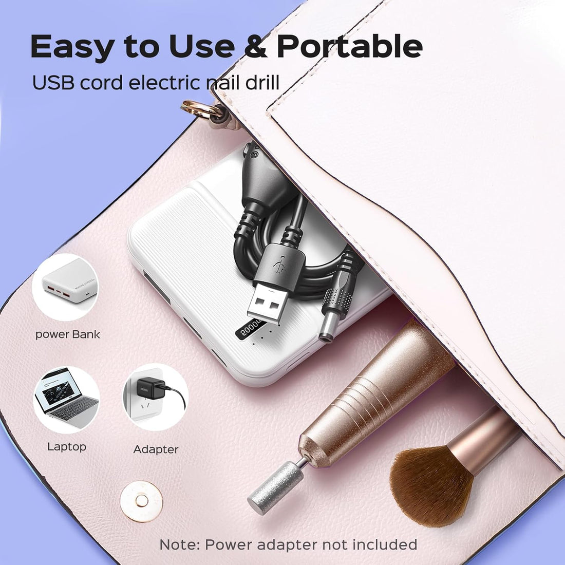 NBHS Gold Portable Electric Nail Drill Machine – Manicure & Pedicure Kit