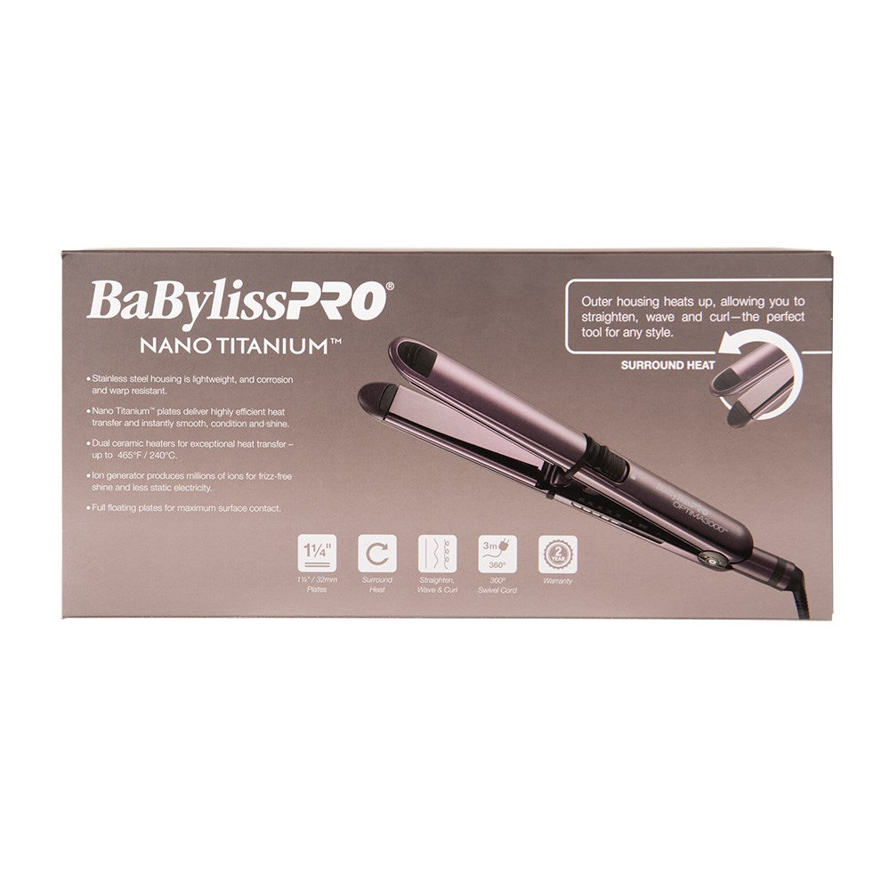 BaBylissPRO Nano Titanium Optima 3000 Hair Straightener Nightfall