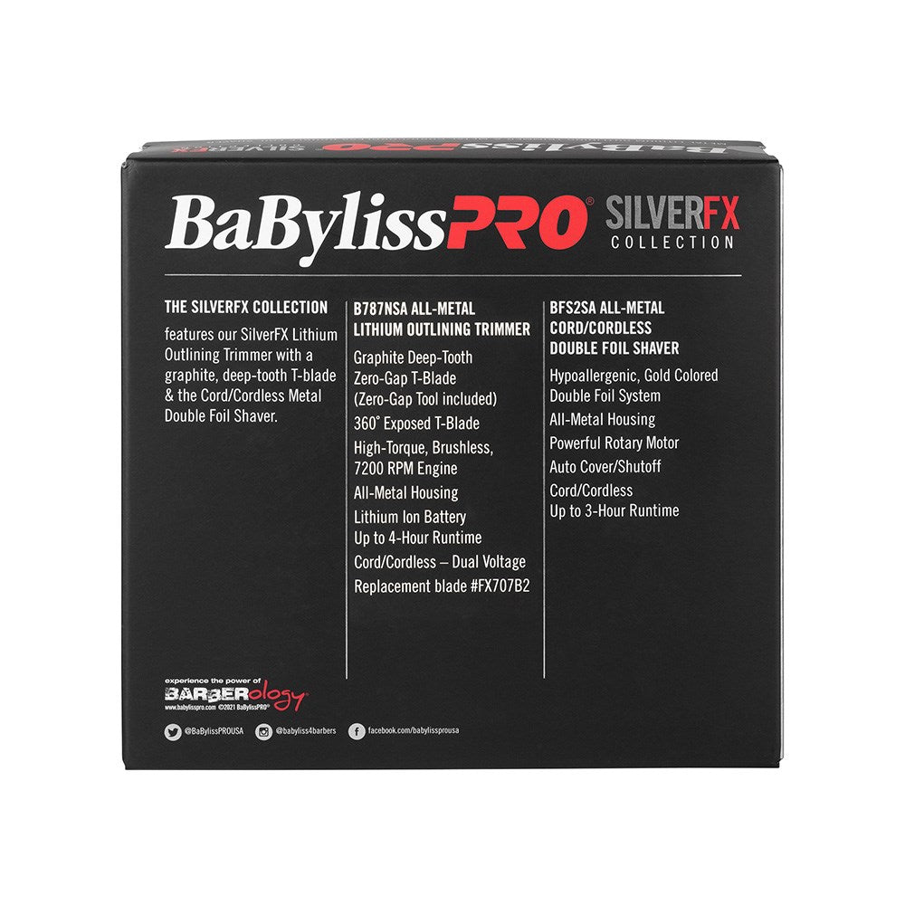 BaBylissPRO SilverFX Outliner Trimmer Shaver Duo
