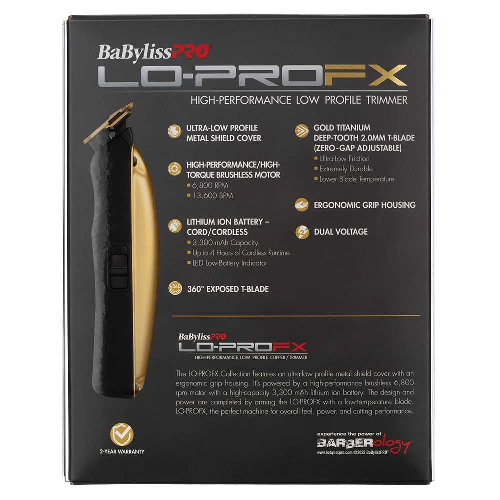 BaBylissPRO LoPROFX Hair Trimmer Gold