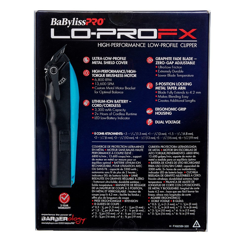 BaBylissPRO LoPROFX Hair Clipper Blue