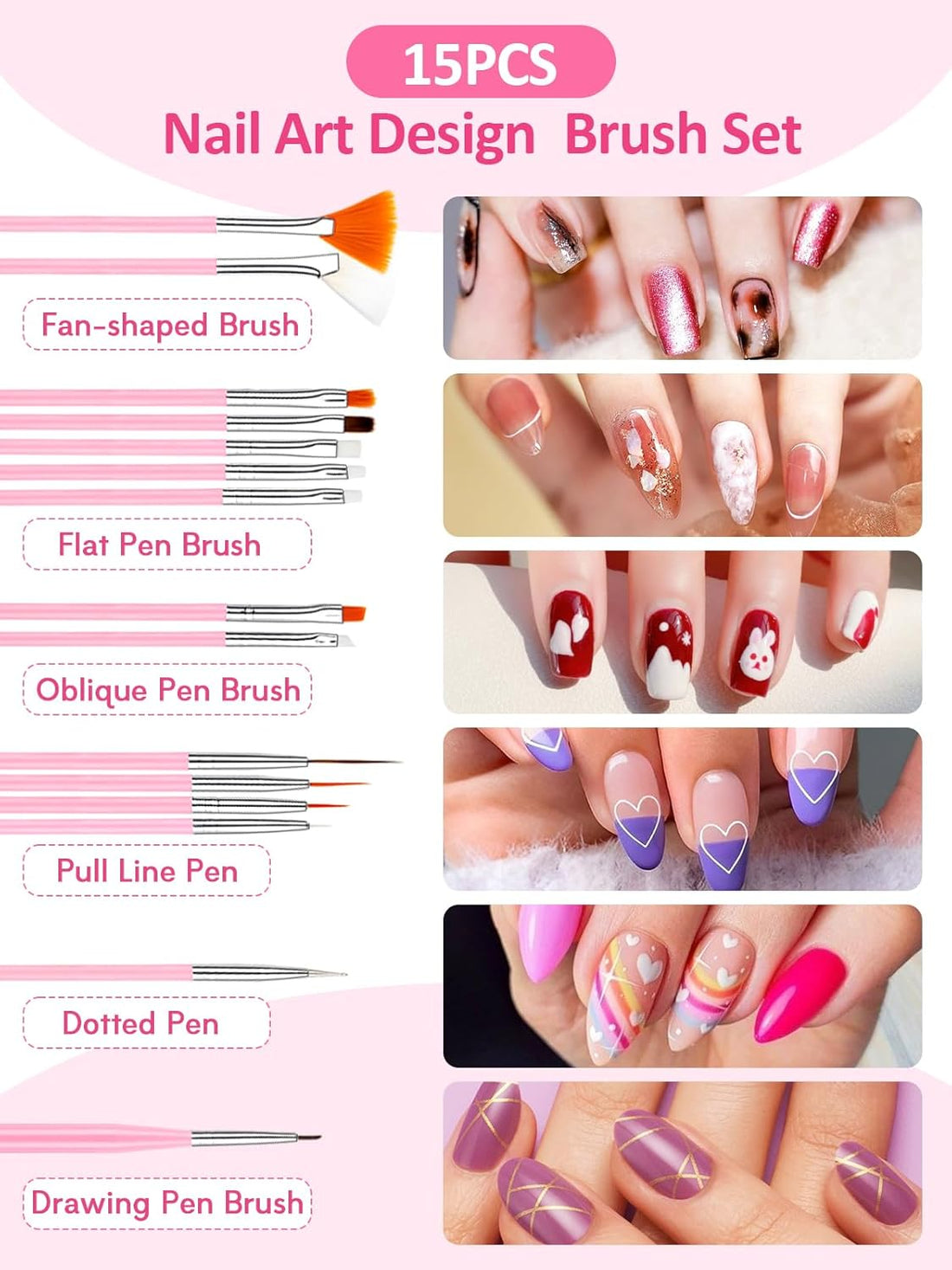 NBHS All-in-One Nail Art Tools Kit – Brushes, Dotting Pens & Rhinestones
