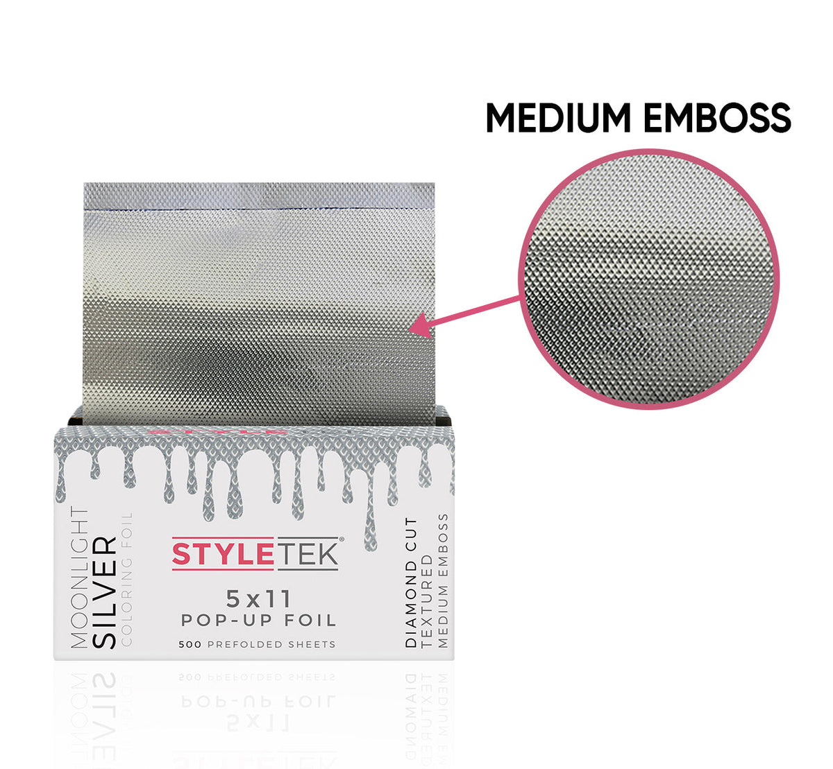 Styletek 5x11 Pre-Cut Pop-Up Foil 500 Embossed Sheets