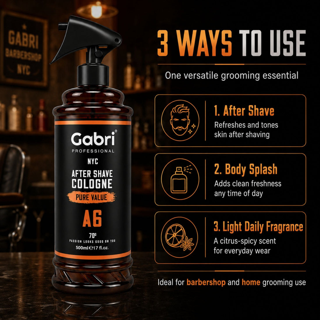 Gabri Professional - A6 After Shave Cologne Pure Value 500ml