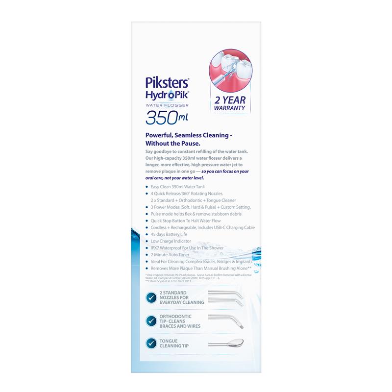 Piksters HydroPik Water Flosser 350ml Black
