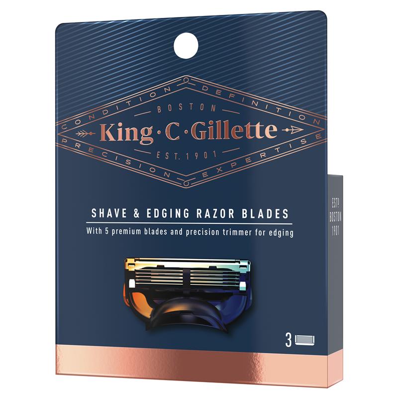 King C. Gillette Shave and Edging Razor Blades 3 Pack