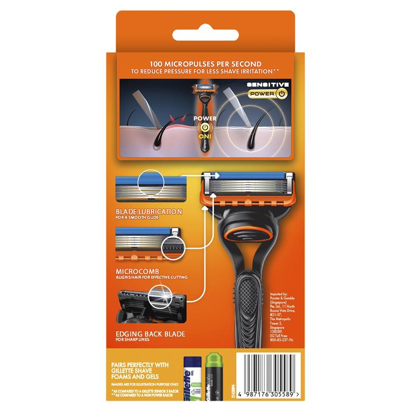 Gillette Fusion5 Power Razor with 2 Blade Refills