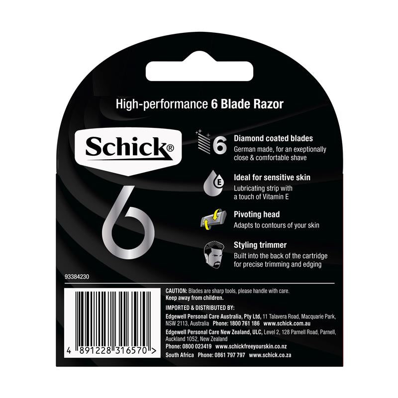 Schick Hydro 6 Razor Blade Refills 4 Pack