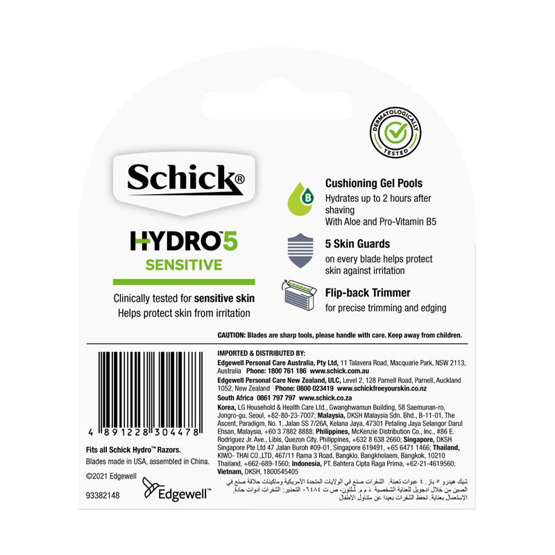 Schick Hydro 5 Sense Sensitive Razor Blade Refills 4 Pack