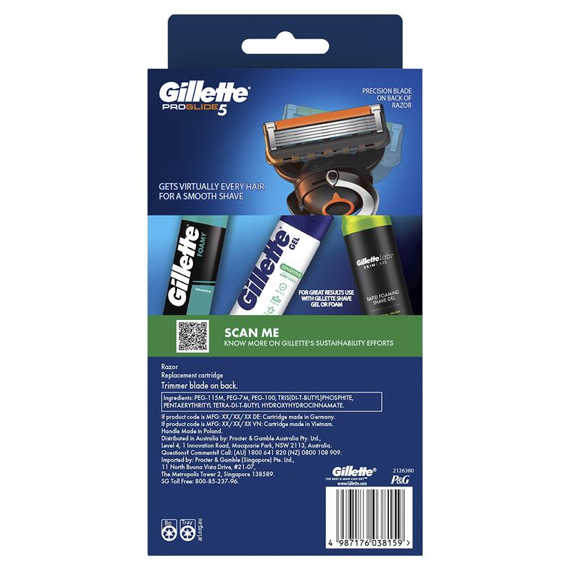 Gillette Fusion5 ProGlide Razor with 2 Blade Refills