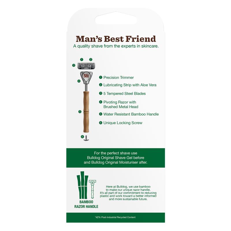 Bulldog Original Bamboo Razor with 1 Refill
