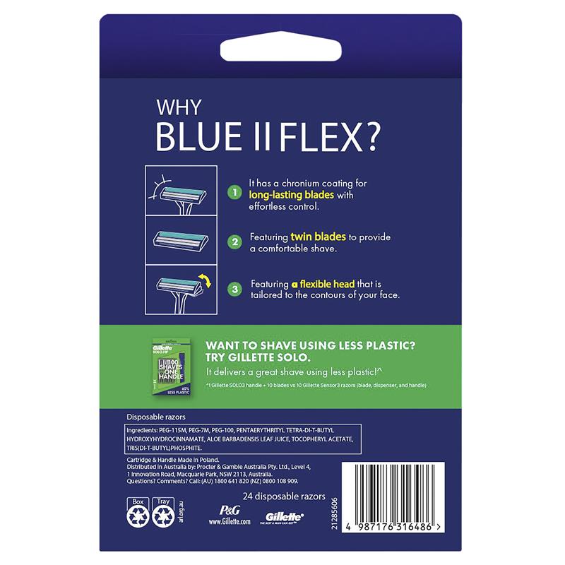 Gillette Blue II Plus Disposable Razors 24 Pack