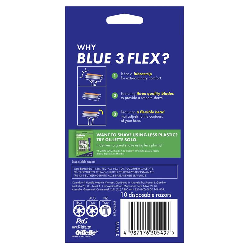 Gillette Blue3 Disposable Razors 10 Pack