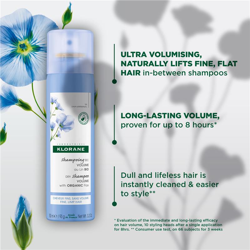 Klorane Organic Flax XL Volume Dry Shampoo 150ml