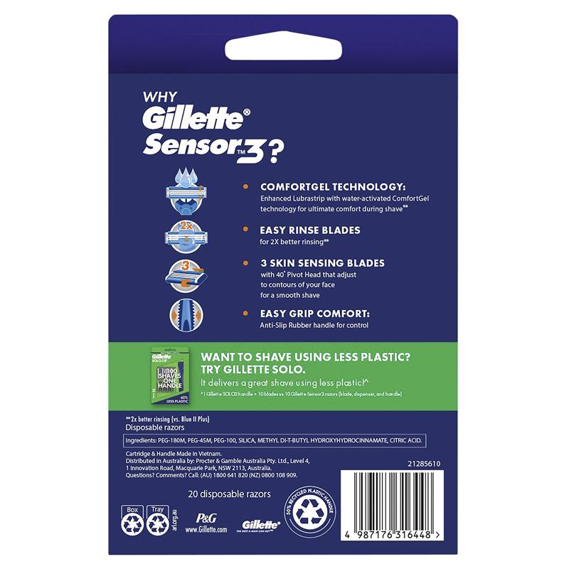 Gillette Sensor3 Disposable Razors 20 Pack