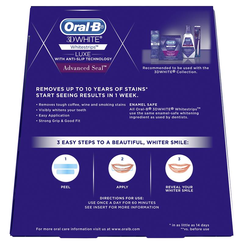 Oral-B 3D White Luxe Advanced Seal Whitening Strips 14 Treatments