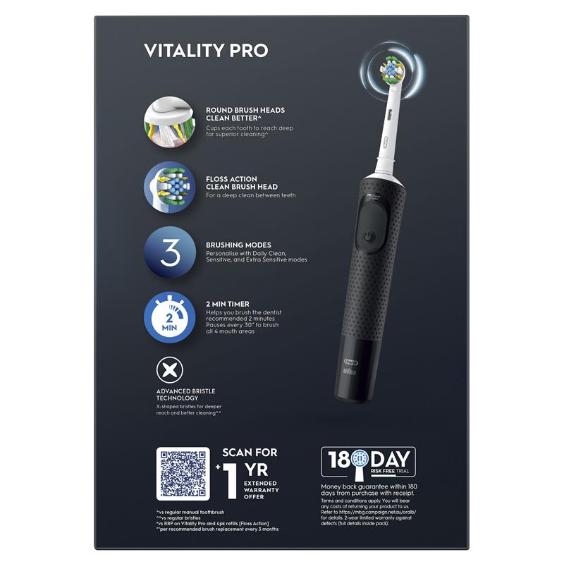 Oral-B Vitality Pro Deep Clean Electric Toothbrush Starter Pack Black