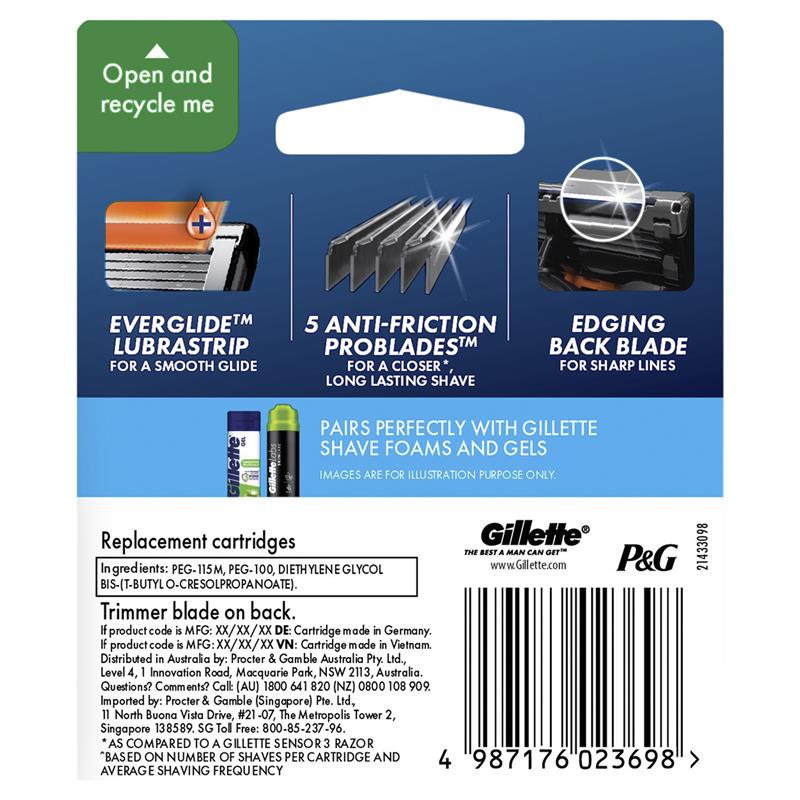 Gillette Fusion5 ProGlide FlexBall Razor Blade Refills 4 Pack