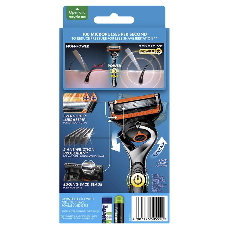 Gillette Fusion5 ProGlide Power Razor with 2 Blade Refills