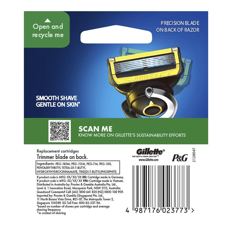 Gillette Fusion5 ProShield Razor Blade Refills 4 Pack