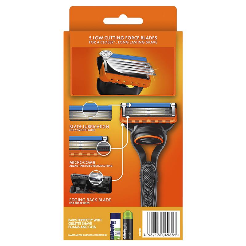 Gillette Fusion5 Razor Starter Kit with 4 Blade Refills