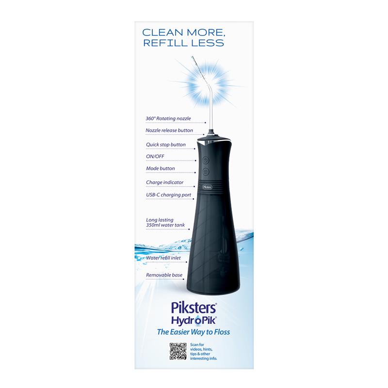 Piksters HydroPik Water Flosser 350ml Black