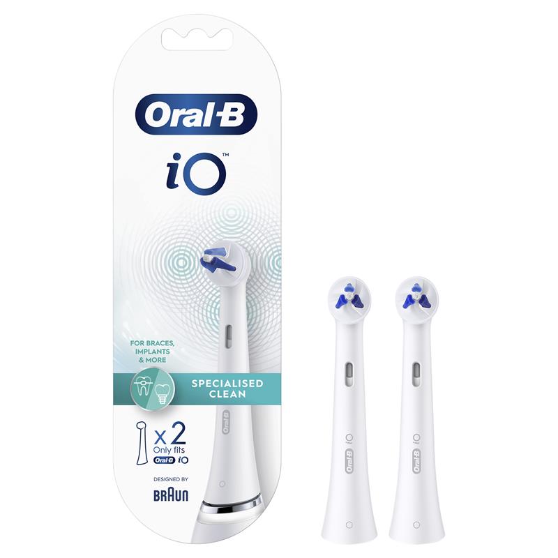 Oral-B iO Specialised Clean Replacement Brush Heads White 2 Pack