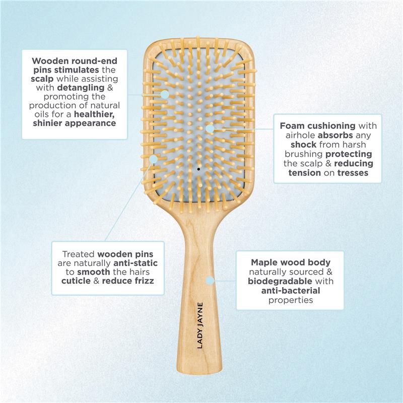 Lady Jayne Maple Wood Paddle Brush