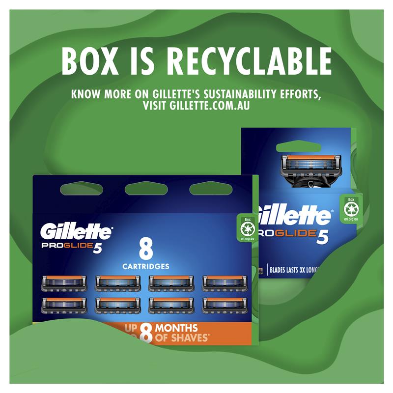 Gillette Fusion5 ProGlide Razor Blade Refills 8 Pack
