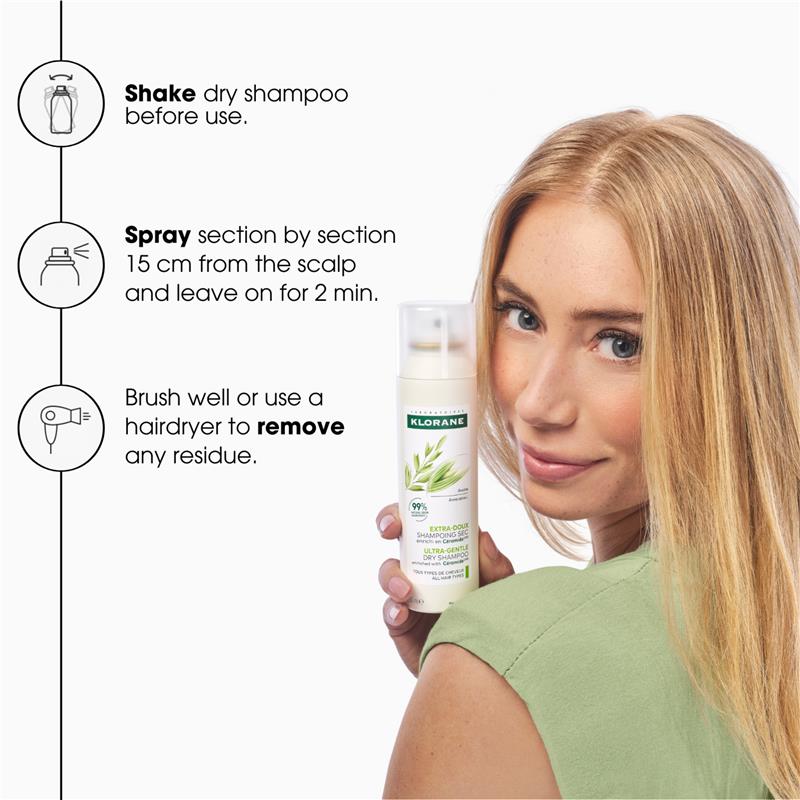 Klorane Oat & Ceramide Dry Shampoo Dark Hair 250ml