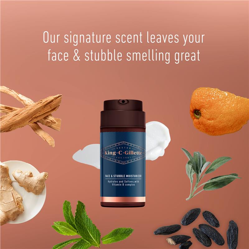 King C. Gillette Face and Stubble Moisturiser 100ml