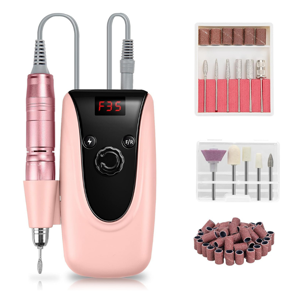 NBHS 35,000 RPM Professional Rechargeable Nail Drill – Pink E-File