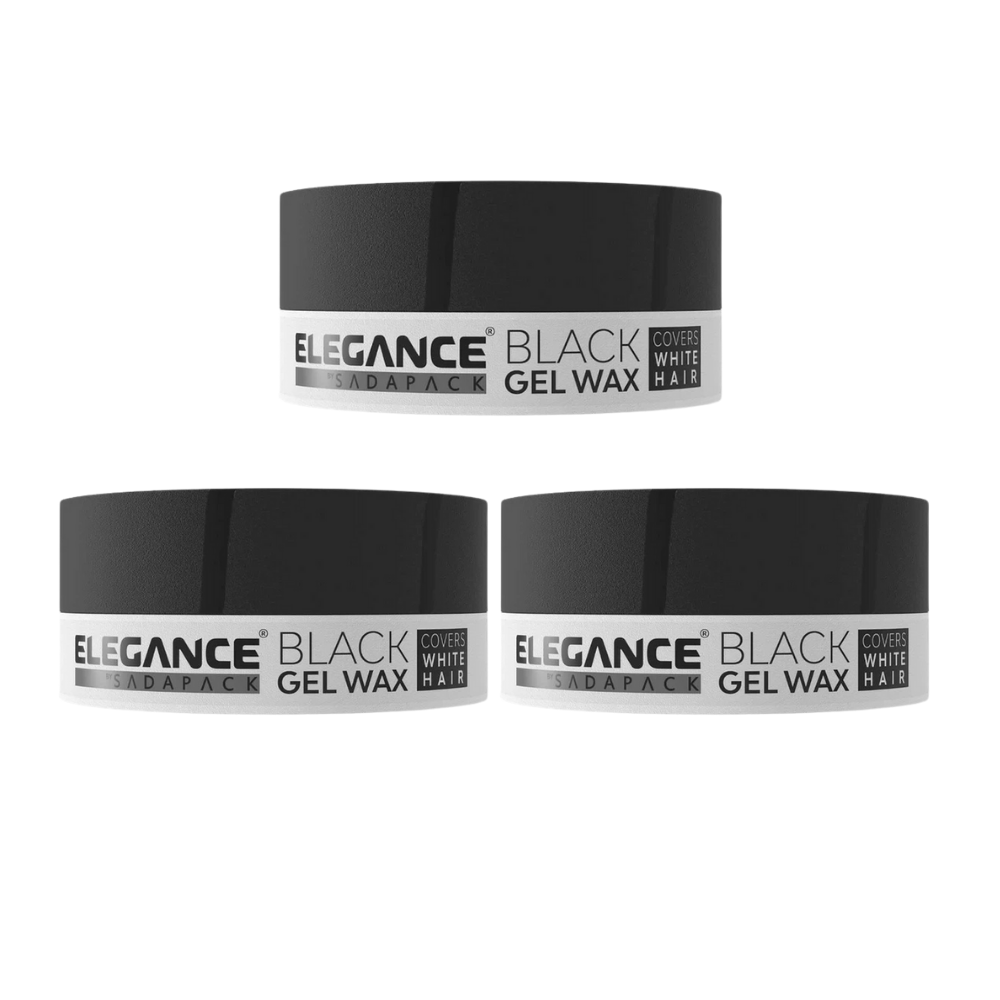 3x Elegance Silver Black Hair Color Wax - 140g