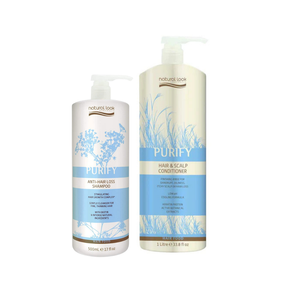 Natural Look PURIFY Anti-Hair Loss Shampoo 500 And Hair & Scalp Conditioner 1 L