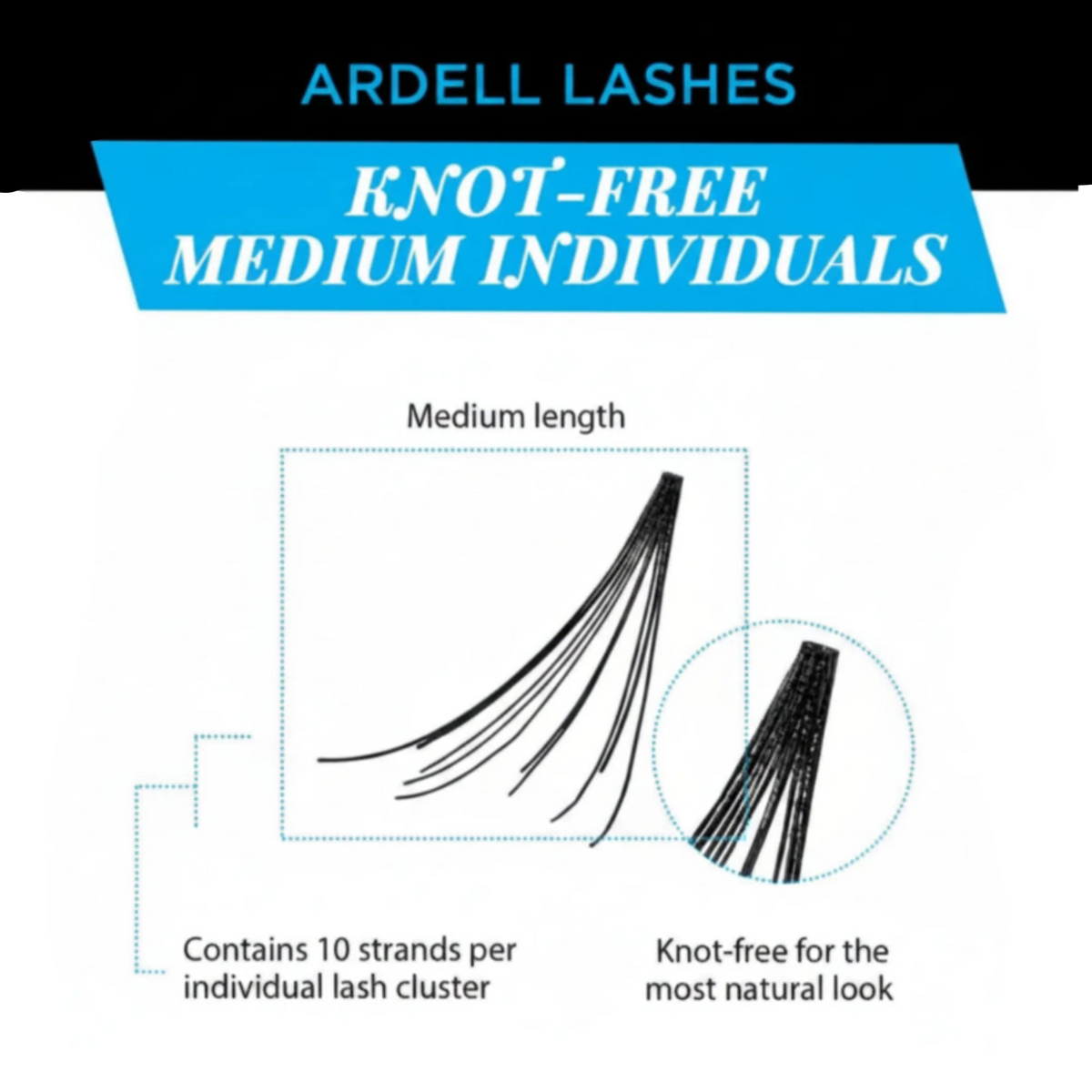 Ardell Medium-Black 56 Knot-Free Individual Lashes