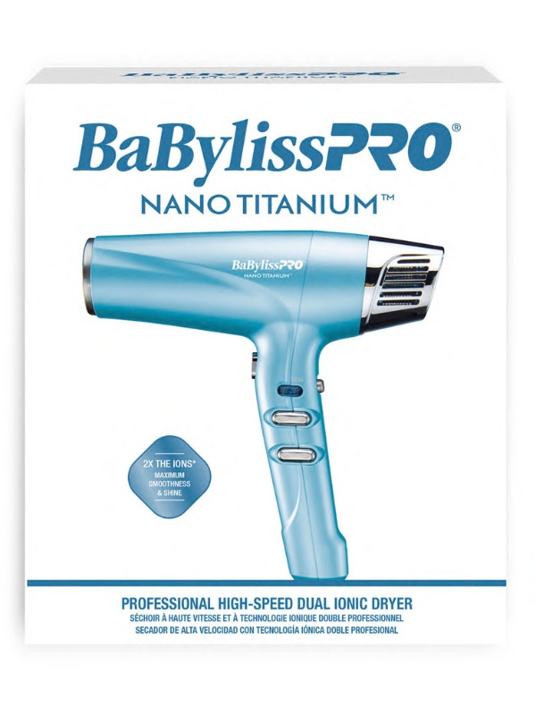 BaBylissPRO Nano Titanium Blue High Speed Dual Ionic Dryer #BNT9100