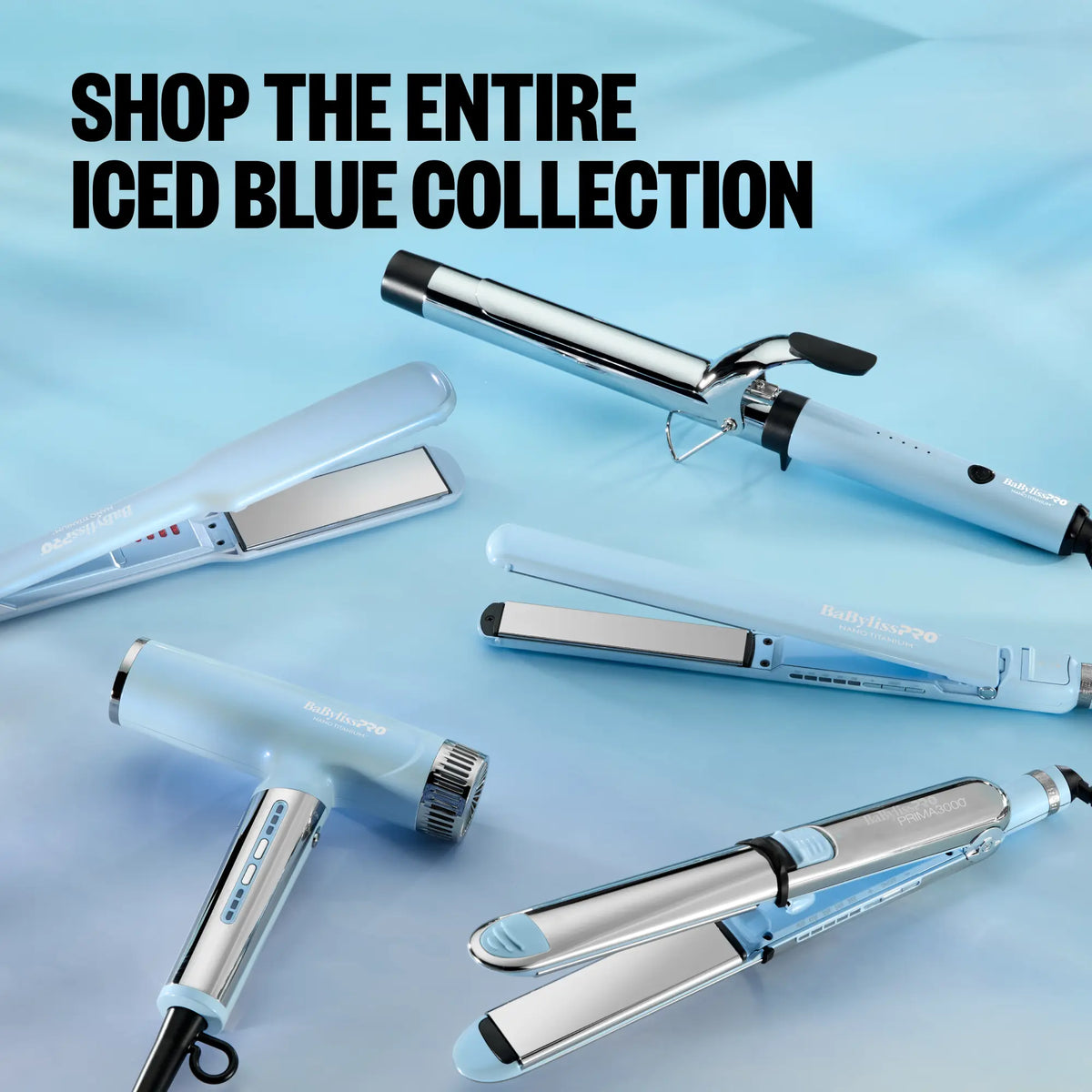 BaBylissPRO Limited Edition Iced Blue Nano Titanium 1" Ultra-Thin Flat Iron #BNT4172TLB