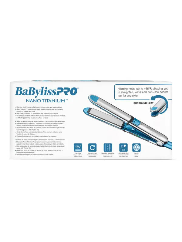 BaBylissPRO Nano Titanium Prima3000 1 1/4" Ionic Styling Iron #BNT3000TUC